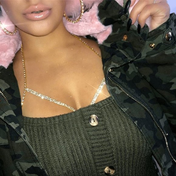 New Gorgeous Body Crystal Chain. Gold Silver - Picture 2 of 13